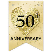 Confetti Gold - Banner zum 50. Hochzeitstag (Dritte Fahne)