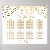 Confetti Gold Dots and White - 8 Seating Chart Poster (Vorne)