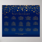 Confetti Gold Dots & Navy Blue Satin - Custom Poster (Vorne)