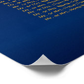Confetti Gold Dots & Navy Blue Satin Seating Chart Poster (Ecke)