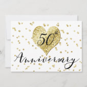 Confetti Gold - Einladung zum 50. Hochzeitstag (Vorderseite)
