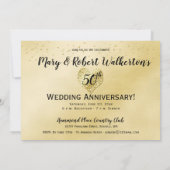 Confetti Gold - Einladung zum 50. Hochzeitstag (Rückseite)
