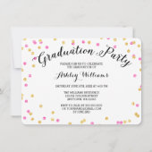 Confetti Gold Pink Foto 2015 Abschluss Einladung (Rückseite)