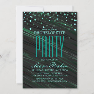 Confetti Gold Sparkle Elegante Junggeselinnen-Absc Einladung