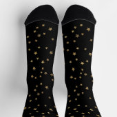 Confetti golden stars Glitzer glänzen elegant schw Socken (Oben)