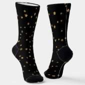 Confetti golden stars Glitzer glänzen elegant schw Socken (Gewinkelt)