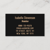 Confetti golden stars Glitzer glänzen elegant schw Visitenkarte (Rückseite)