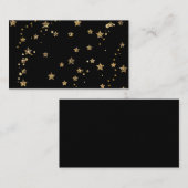 Confetti golden stars Glitzer glänzen elegant schw Visitenkarte (Vorne/Hinten)