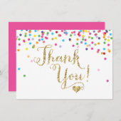 Confetti-GoldGlitzer danken Ihnen zu kardieren Dankeskarte (Vorne/Hinten)