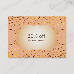 Confetti-Goldkupon-Karten-Beleg-Rabatt-Geschenk Rabattkarte
