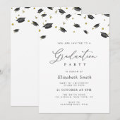 Confetti graduation party invitation einladung (Vorne/Hinten)