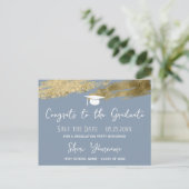 Confetti Graduation Party Save the Date Einladung Postkarte (Stehend Vorderseite)