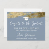 Confetti Graduation Party Save the Date Einladung Postkarte (Vorne/Hinten)
