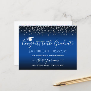 Confetti Graduation Party Save the Date Einladung Postkarte