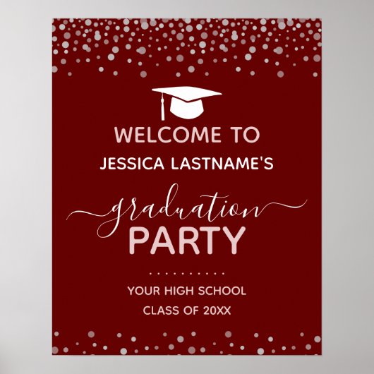 Confetti Graduation Party Welcome Poster (Vorne)