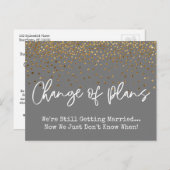 Confetti Graue Änderung Plan Verspätete Hochzeit Postkarte (Vorne/Hinten)
