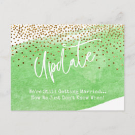 Confetti & Green Brush - Hochzeitsaktualisierung v Postkarte