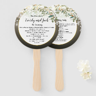 Confetti Green Leaf Tree Wedding Program Fächer