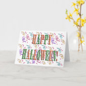 Confetti & Halloween Festival Text Card Karte (Gelbe Blume)