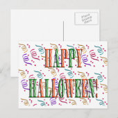 Confetti & Halloween Festival Text Postkarte (Vorne/Hinten)