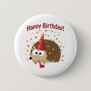 Confetti Happy Birthday Igel Button