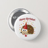 Confetti Happy Birthday Igel Button (Vorne & Hinten)