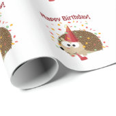 Confetti Happy Birthday Igel Geschenkpapier (Rolleneckpunkt)