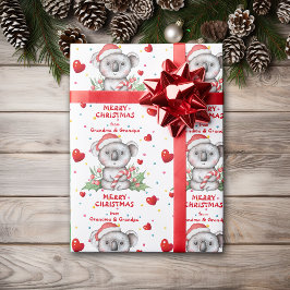 Confetti Heart Koala Grandkids Weihnachten Geschenkpapier