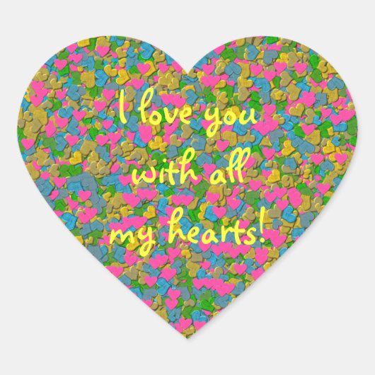 Confetti Hearts HEART STICKER (Vorderseite)