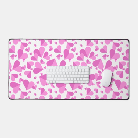 Confetti Hearts Pink Schreibtischunterlage (Tastatur & Maus)