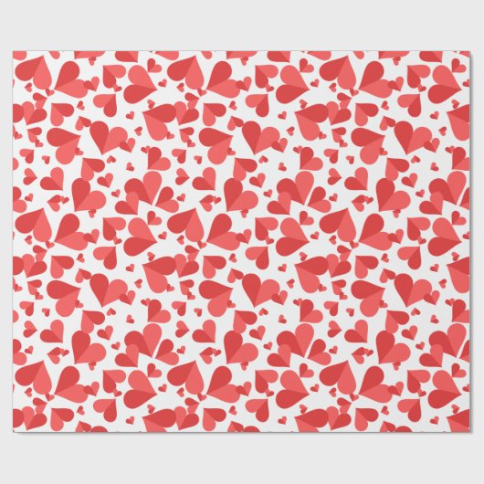 Confetti Hearts Red Geschenkpapier (Flach)