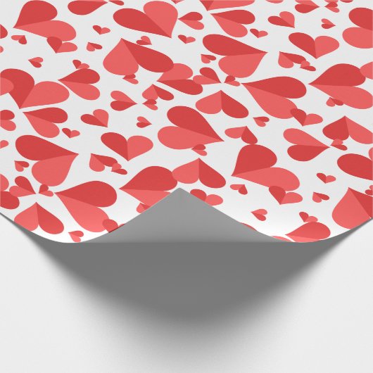 Confetti Hearts Red Geschenkpapier (Ecke)