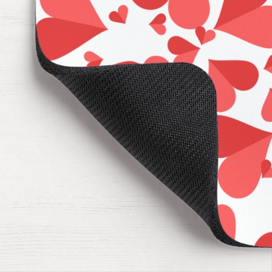 Confetti Hearts Red Mousepad (Ecke)