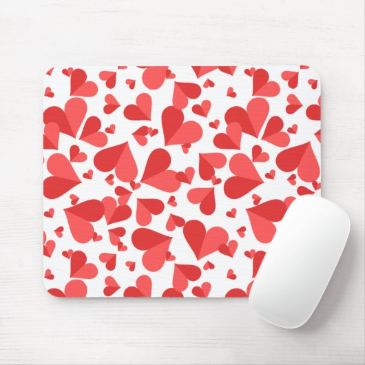 Confetti Hearts Red Mousepad (Mit Mouse)