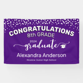Confetti Herzlichen Glückwunsch 8. Grade Graduate  Banner