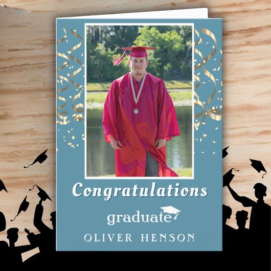 Confetti Herzlichen Glückwunsch Abschluss Foto Karte