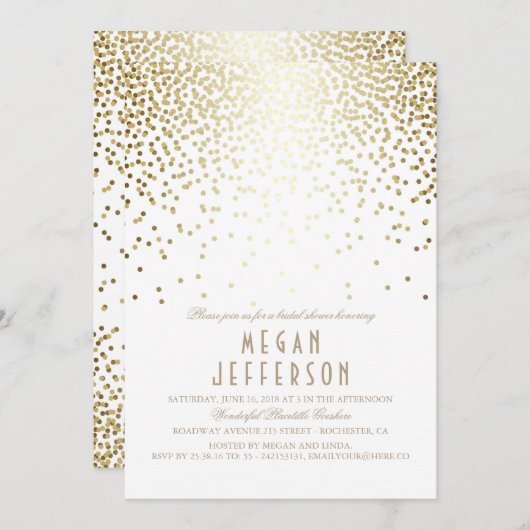 Confetti Highlights Brautparty Einladung (Vorne/Hinten)