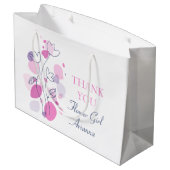 Confetti Hochzeit Blume Mädchen bevorzugen große G Geschenktüte (Rückseite Schrägansicht)