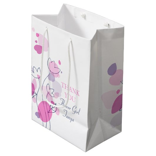 Confetti Hochzeit Blume Mädchen bevorzugt mittelgr Mittlere Geschenktüte (Vorderseite Schrägansicht)