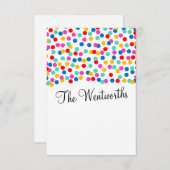 Confetti-Hochzeit danken Ihnen Karten (Vorne/Hinten)