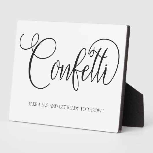 Confetti Hochzeitszeichen Tabletop Plaque mit Ease Fotoplatte (Seite)
