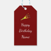 Confetti Horn Happy Birthday Personalized Geschenkanhänger (Vorderseite)