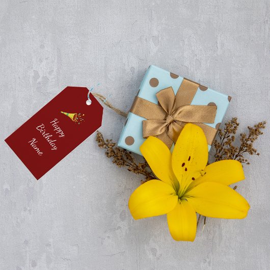 Confetti Horn Happy Birthday Personalized Geschenkanhänger