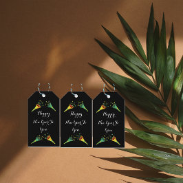 Confetti Horn Happy new year to you black Geschenkanhänger