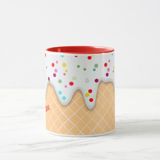 Confetti Icing Waffle Cone Fun Muster Tasse (Zentrum)