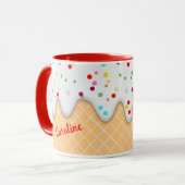 Confetti Icing Waffle Cone Fun Muster Tasse (Vorderseite Links)