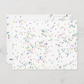 Confetti im weißen Hintergrund Postkarte (Vorne/Hinten)