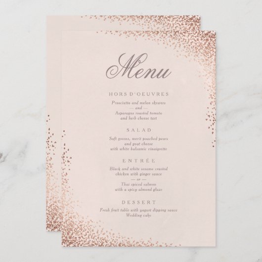 Confetti Imitats Menü für Abendessen Menükarte (Vorne/Hinten)