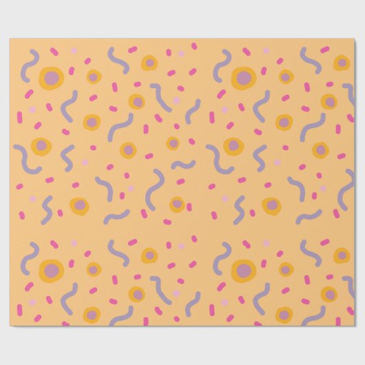 Confetti Joy Lines and Dots Geschenkpapier (Flach)