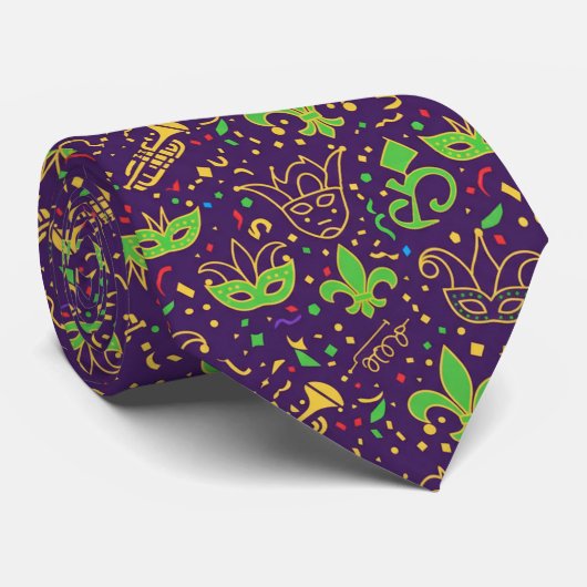 Confetti Kings Mardi Gras Tie Krawatte (Gerollt)